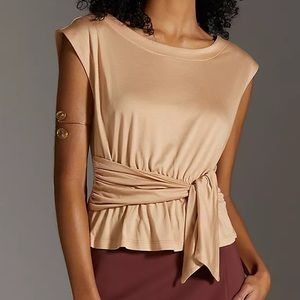 Anthropologie Draped Wrap Tank - NWT - Size Small - Peach
